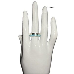 Desert Rose Trading Silver and Turqouise Inlay Band 925 J-9A